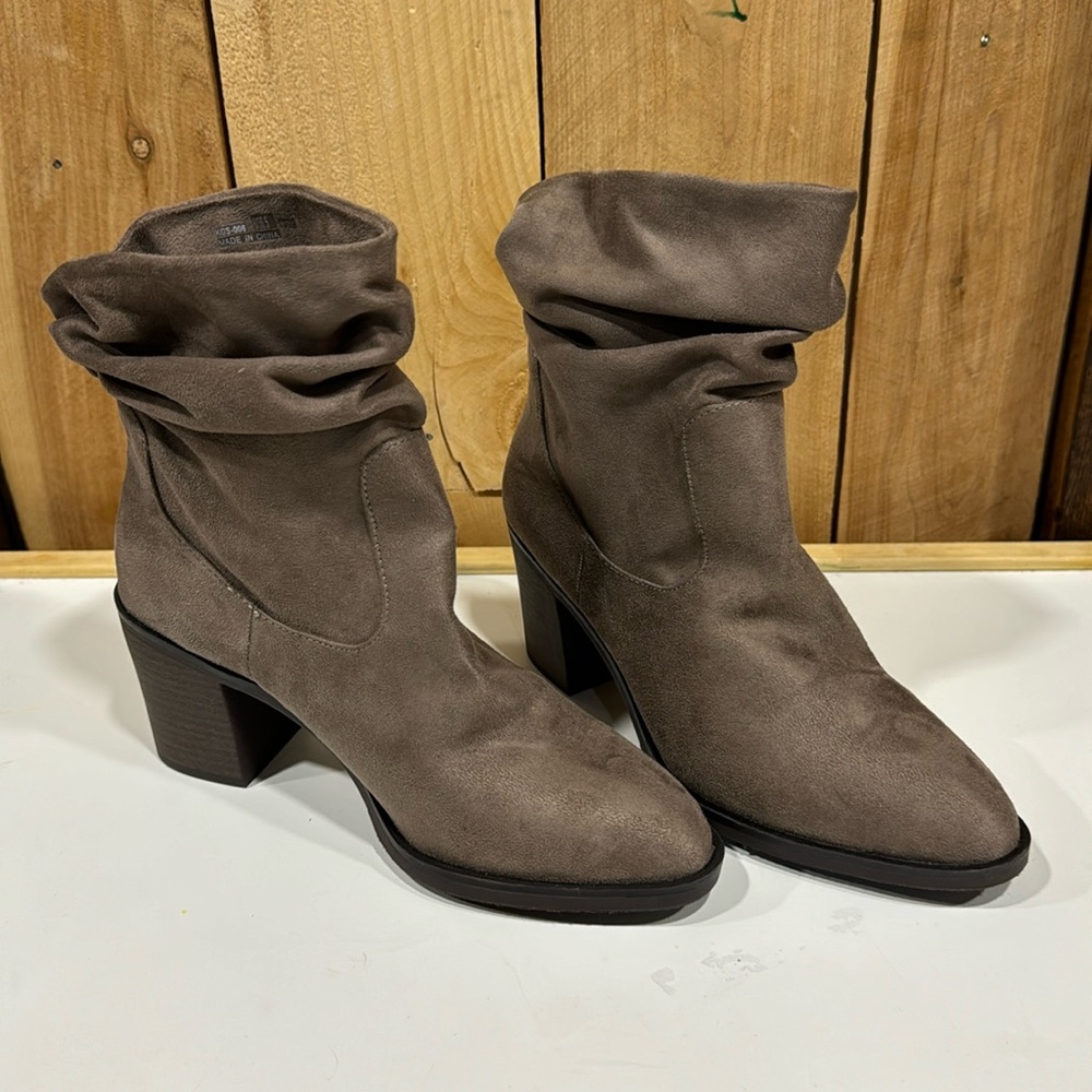 Brown suede boots